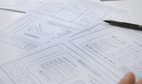 Aperçu de wireframes papiers