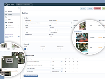 Aperçu de la page d'édition d'une machine de l'intranet de France Machines Outils